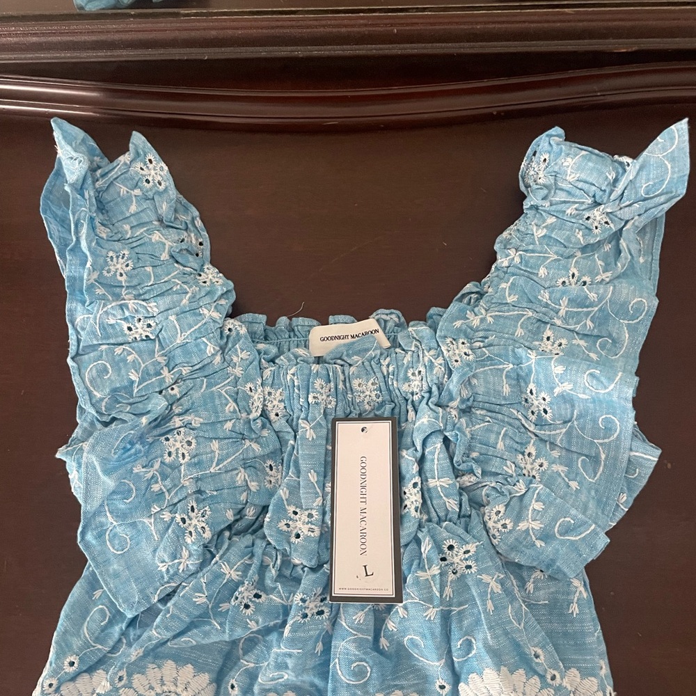🔴BLUE RUFFLE TOP🔴
